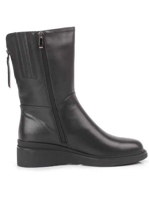 Z4212M BLACK Полусапоги зимние женские (натуральная кожа, натуральный мех)