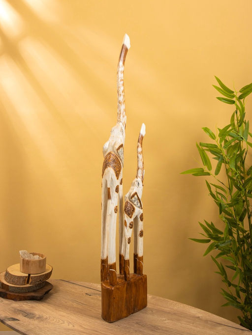 Сувенир «Слоны», 20×12×100 см, дерево, белый