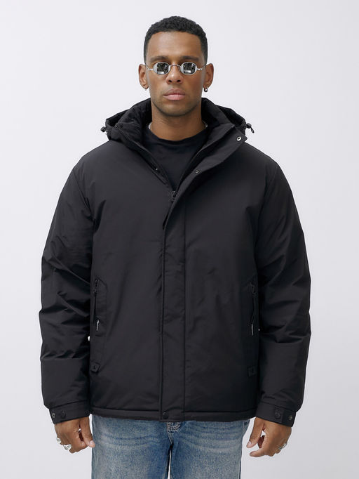 Куртка спортивная мужская зимняя большого размера черного цвета 633Ch - Mtforce фото 7