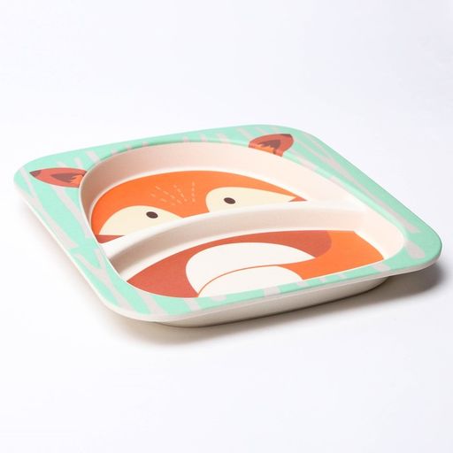 Набор детской посуды Лисичка, из бамбука, 5 предметов: тарелка, миска, стакан, столовые приборы - Крошка я фото 4