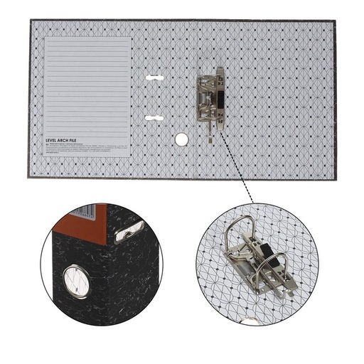Папка-регистратор 50мм, А4, Calligrata Standart, мрамор, черная  фото 2