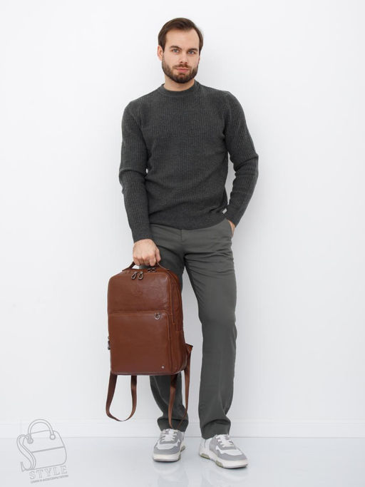 Рюкзак мужской кожаный 3921Z brown Zinimsk