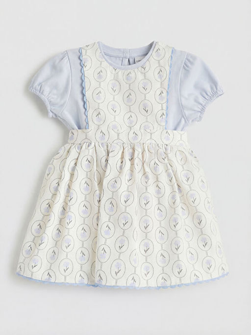 Desenli K?z Bebek Poplin Elbise