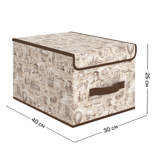 VAL TC-BOX-LM Короб стеллажный с крышкой, большой, 30*40*25 см, TRAVELLING, шт