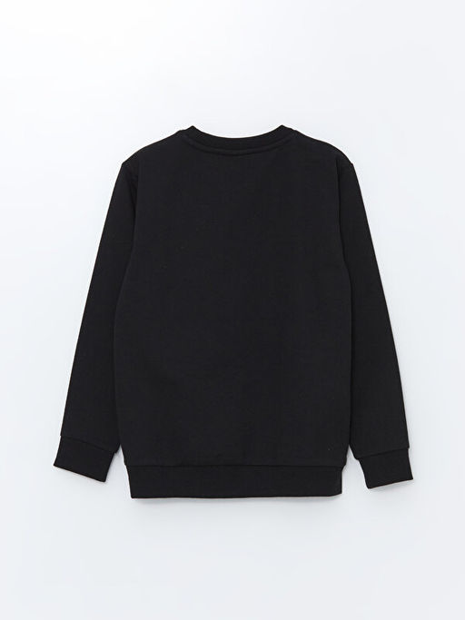 Bisiklet Yaka Bask?l? Uzun Kollu Erkek ?ocuk Sweatshirt - Waikiki фото 2