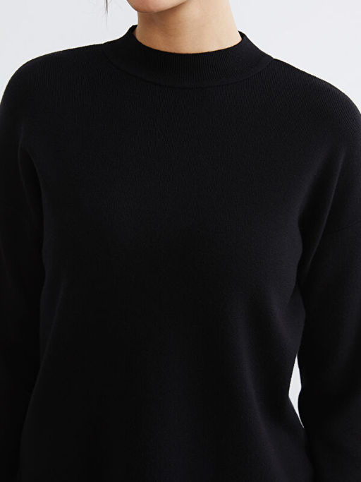 Yar?m Bal?k?? Yaka Kad?n Triko Kazak