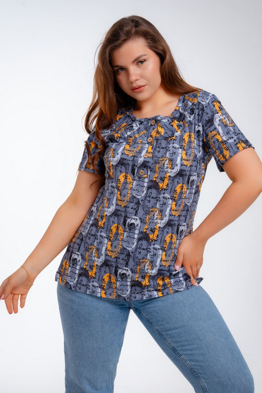 Туника женская из кулирки Наина газета макси