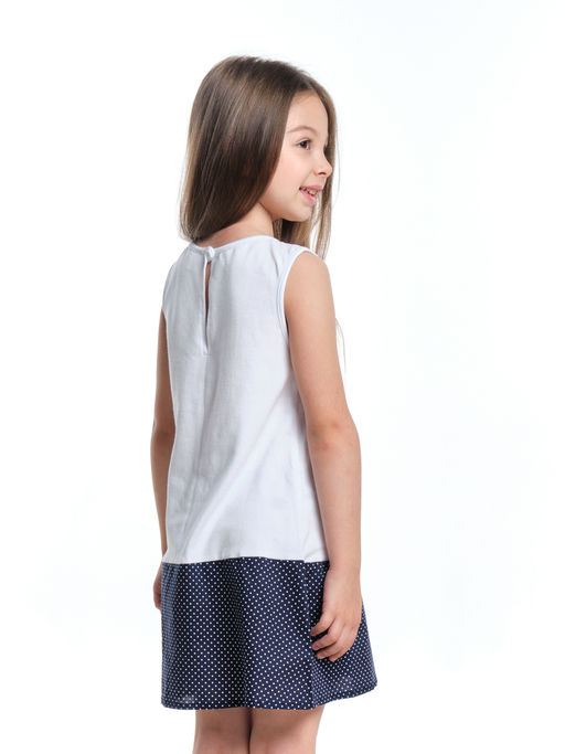 Платье для девочки UD 3315 бел/синий - Mini maxi фото 2