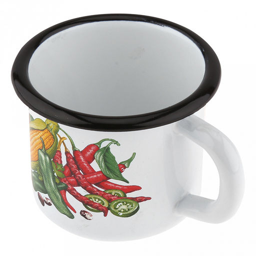 Кружка эмалированная "Кукуруза" 250мл, д7см, h7см, белый (Россия)