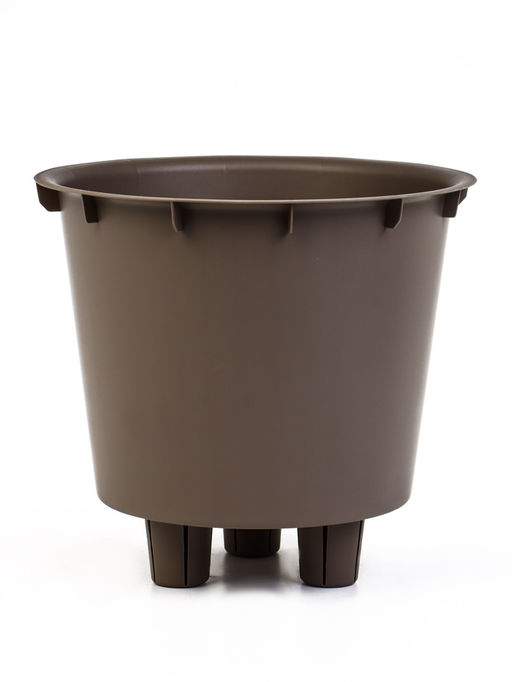 Кашпо для цветов «Рамона», 7.8 л, d=28 см, h=25.5 см, со вставкой, пластиковое, серое