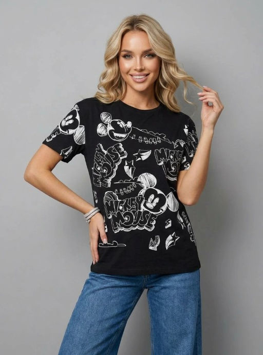 K13451 Футболка OVER SIZE (плотный хлопок) ЧЕРНЫЙ