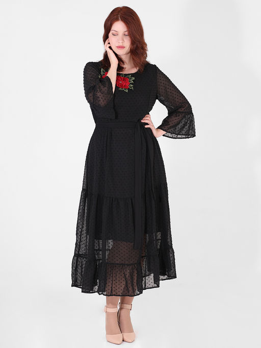 Платье черное длинное нарядное - Almond фото 8