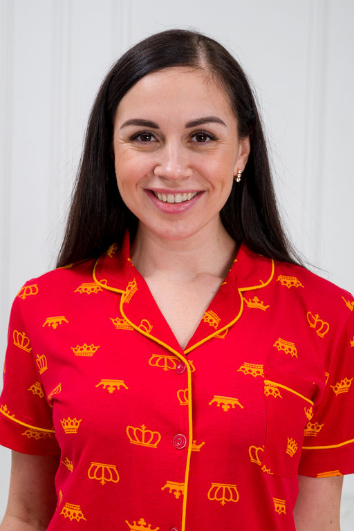 Пижама женская из жакета и шорт из кулирки Мальвина короны, красный - Амадэль фото 8