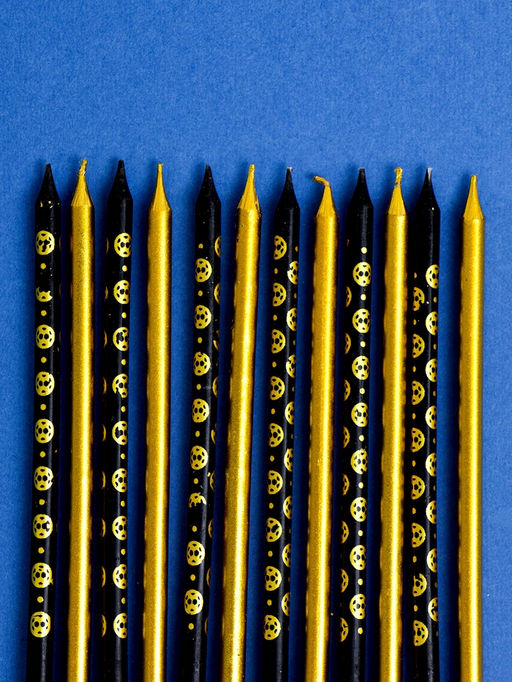 Свечи для торта Дискотека, 12 шт., золотой и черный - Страна карнавалия фото 3