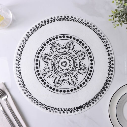 Цена за 12 шт. Салфетка сервировочная Михенди, 3838 см, цвет чёрно-белый - Simaland фото 3