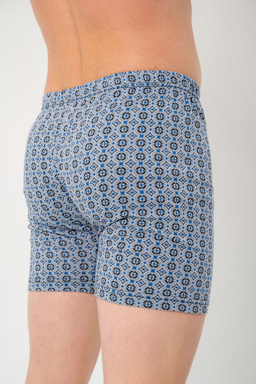 Трусы-боксеры мужские на пуговице из кулирки Калейдоскоп на сером - Амадэль фото 4