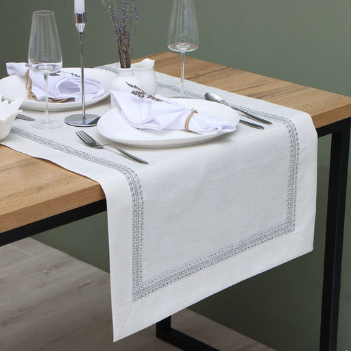 Дорожка Этель со стразами, 118 х 60 5 см, цвет молочный, п/э  фото 3