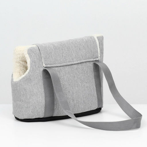 Сумка-переноска утеплённая WARM №1, с карманом, 35 х 16 х 25 см, серая - Пижон фото 4