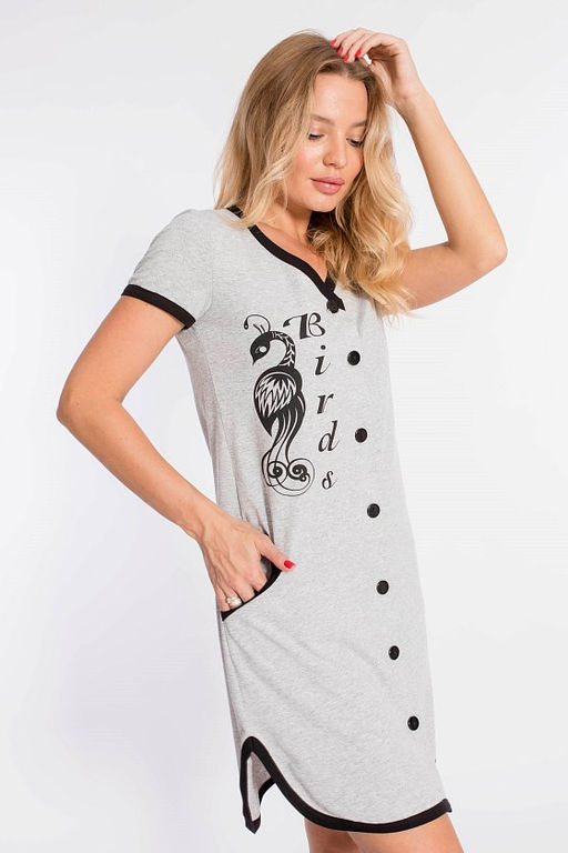 Халат Анжела М31415м Меланж - Елена фото 7