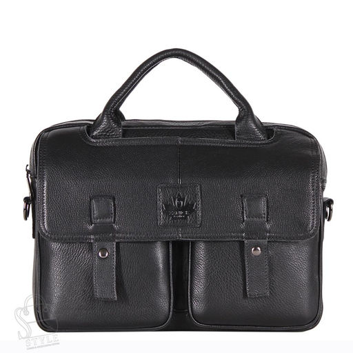 Портфель мужской кожаный 3885Z black  Zinimsk в Новосибирске