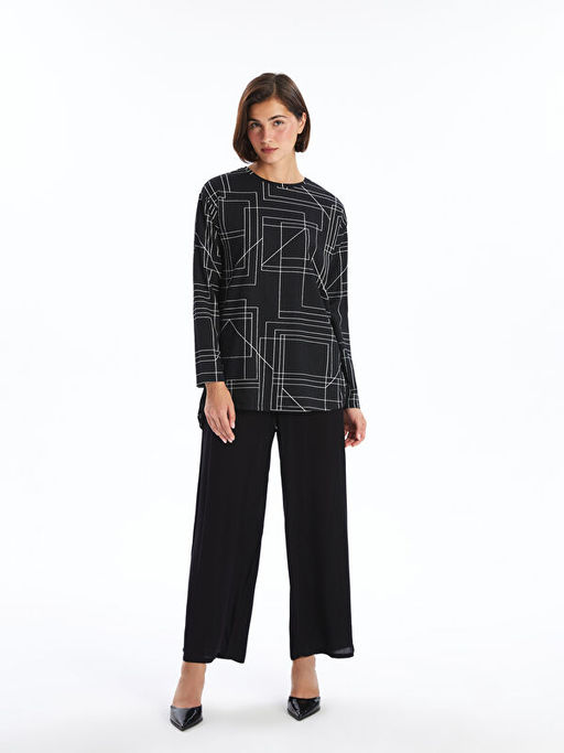 Bisiklet Yaka Desenli Kad?n Tunik