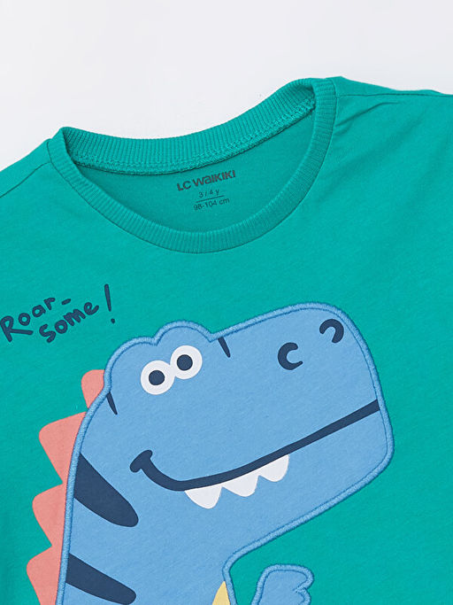 Bisiklet Yaka K?sa Kollu Bask?l? Erkek Bebek Ti??rt - Waikiki фото 3