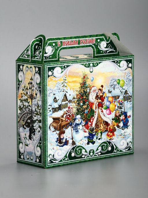 Цена за 10 шт. Подарочная коробка новогодняя «Чудо тройка» Чемоданчик малый, 17.3×6.5×15 см