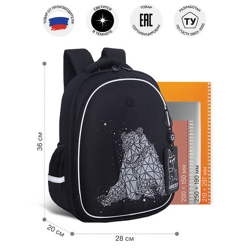 RAz-687-10 Рюкзак школьный с картхолдером на держателе - Grizzly фото 40