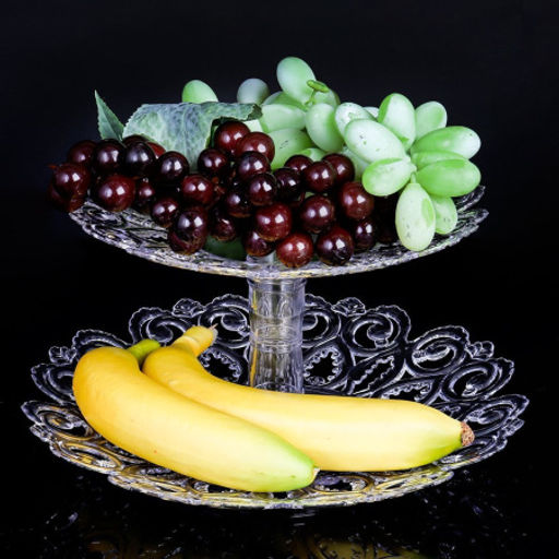 Ваза для фруктов 2-х ярусная Мелодия 20+26 см/ М6617 /уп 22/ - Галеонтрейд фото 2