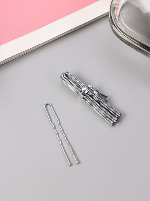 Цена за 50 шт. Шпильки для волос «Классик», набор 10 шт., 4.5 см, серебро