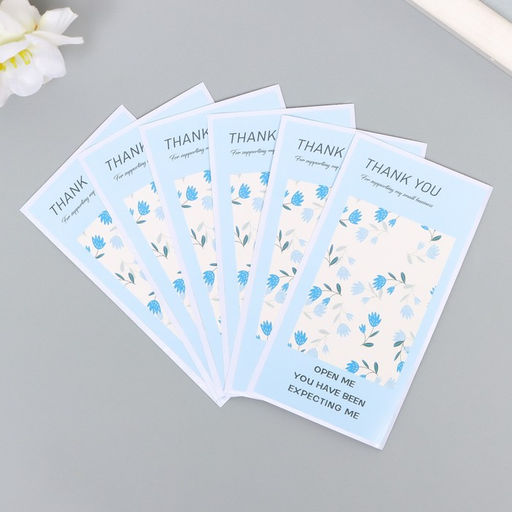 Наклейка - открытка бумага Спасибо. Васильки, набор 50 шт., 10?5 см