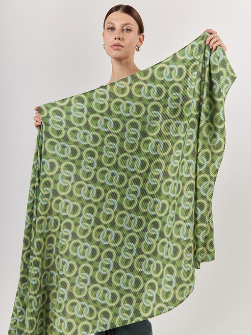 Большой, мягкий, тонкий и очень нежный двусторонний палантин с рисунком. - Tantino фото 11