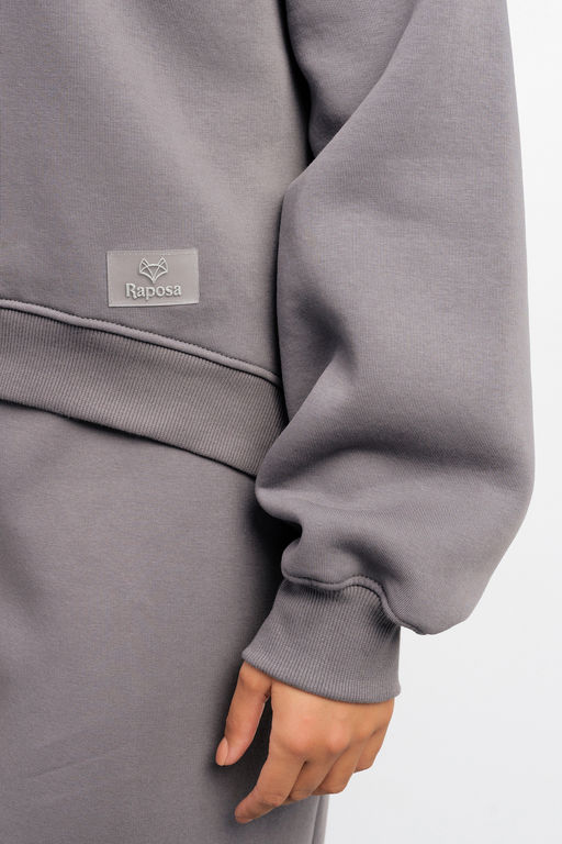 Свитшот худи оверсайз кофта с начесом 387LGR