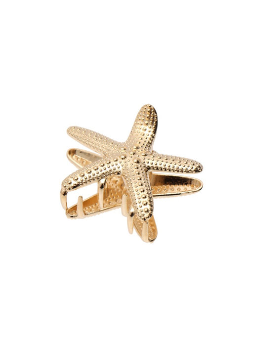 Цена за 6 шт. Краб для волос "Лейла море" морская звезда, 6 см, золото