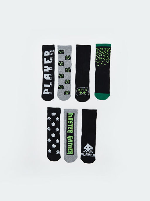 Desenli Erkek ?ocuk Soket ?orap 7li