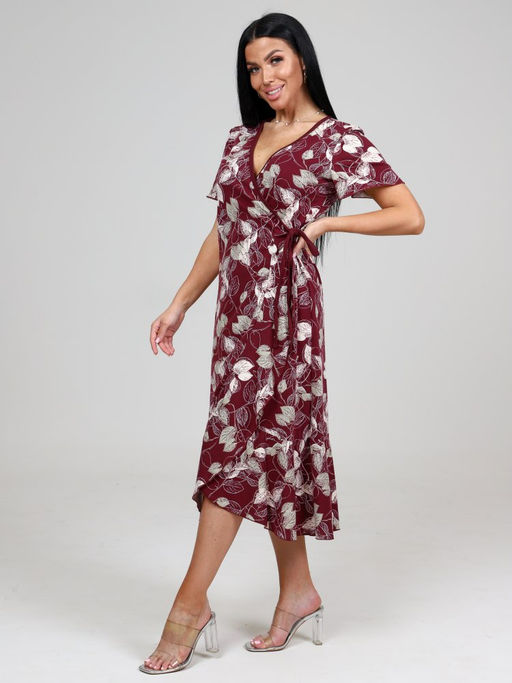 ПЛ-Николь ПЛАТЬЕ ЖЕНСКОЕ (Бордовый) - А-дина фото 4