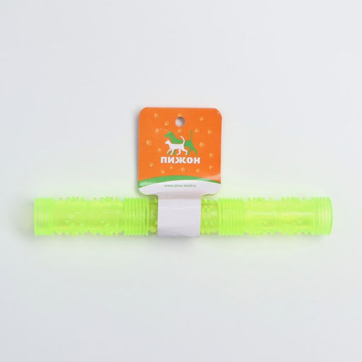 Игрушка тренировочная жевательная Палка полая, 24,5 см, жёлтая - Пижон фото 4