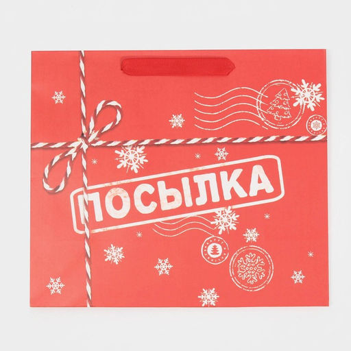 Пакет подарочный новогодний ламинированный «Посылка для тебя», MS 18 х 23 х 10 см