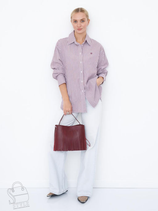 Сумка женская кожаная 2385-1Y d.wine red Polina&Eiterou  в Новосибирске