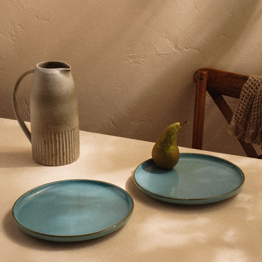 Тарелки SL Home Аззура, d=25.5 см, набор 2 шт., фарфор, бирюзовые