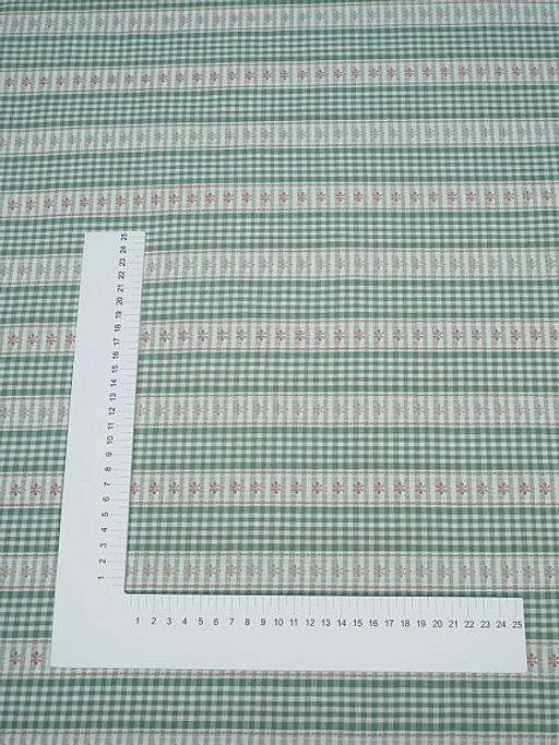 Вареный (стираный) хлопок Вышивка-цветочки цв.зеленый, ш.2.5м, хлопок-100%, 150гр/м.кв - Купава фото 6