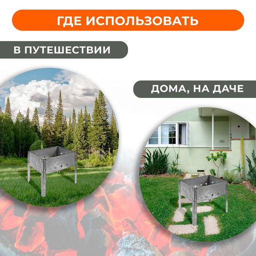 Мангал Maclay Мини, без шампуров, 30х24х30 см фото 2