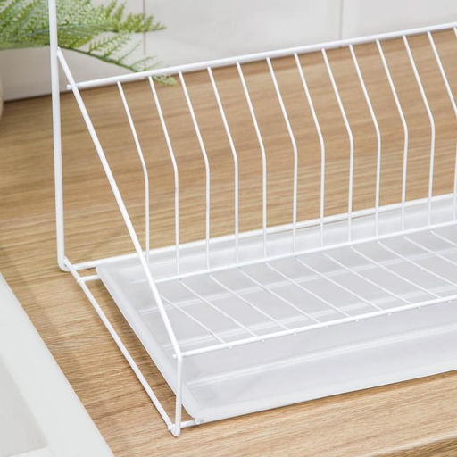 Сушилка для посуды с поддоном, 38.5×38.5×24 см, белый