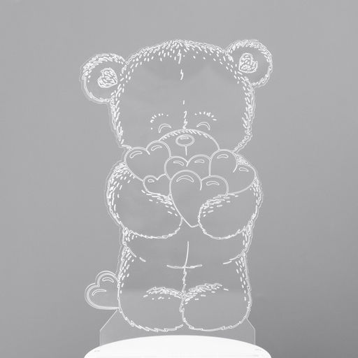 Светильник 3D RISALUX «Мишутка», LED-ночник, RGB, от сети, 9.5×9.5×16 см