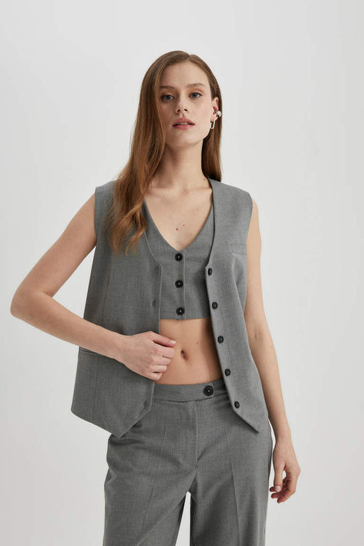 Длинный пиджак-жилет - Defacto фото 7