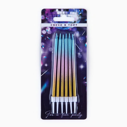 Цена за 2 шт. Свечи для торта Make a wish, 6 шт., 13×0.5 см
