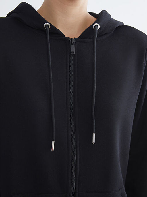 Kap??onlu Kad?n Fermuarl? Sweatshirt