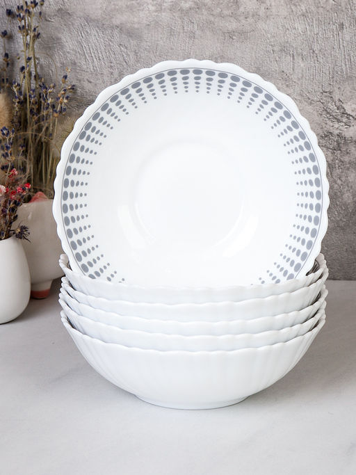 Набор суповых тарелок 6 штук 480 мл 155 мм / TW-60 (7066) /уп 12/ Точки