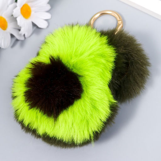 Брелок для ключей на кольце на карабине Пушистик. Авокадо, на сумку, рюкзак, 8?9 см - Simaland фото 2