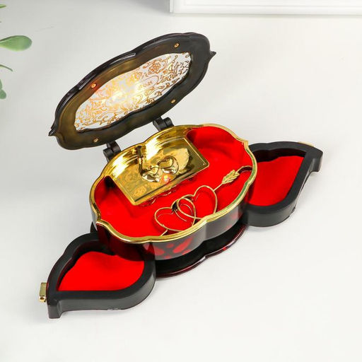 Шкатулка музыкальная Овал с ящиками, пластик, 8?11.5 см